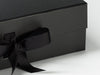 A4 Deep Black folding magnetic gift box ribbon detail
