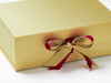 Gold Gift Box Featured with Additional Beauty Double Ribbon Bow