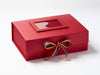 Red A4 Deep Gift Box with Rainbow Stripe and Photo  Frame