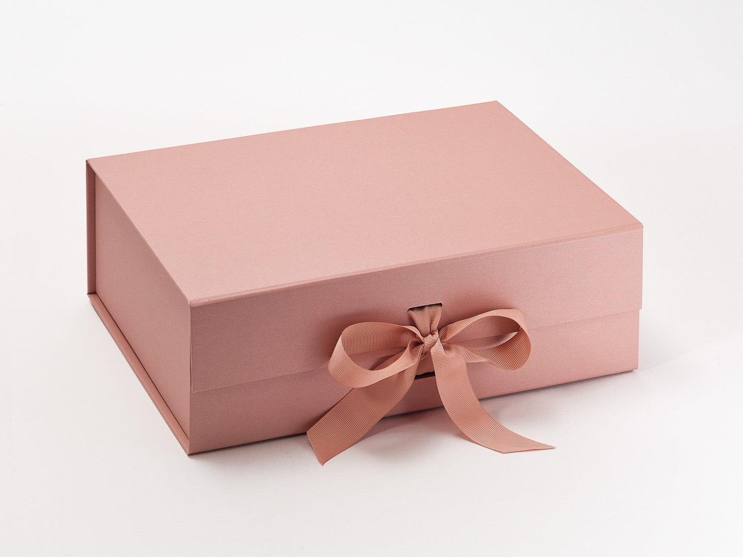 Rose Gold A4 Deep Sample Gift Box with changeable ribbon from Foldabox