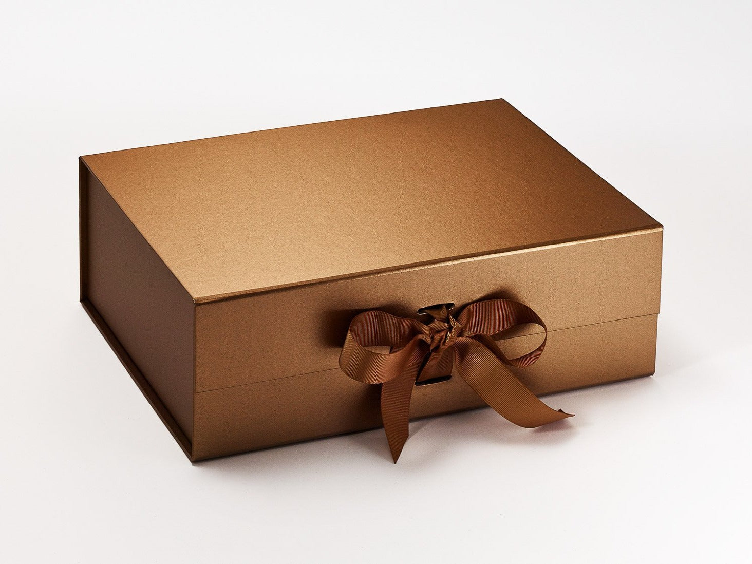 Copper A4 Deep Luxury Folding Gift Boxes with changeable ribbon