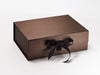 Bronze A4 Deep Luxury Gift Box with changeable ribbon