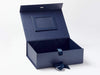 Navy Blue Photo Frame on Inside Lid of Navy A4 Deep Gift Box