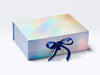 Rainbow A4 Deep Gift Box Featuring Cobalt Blue Ribbon