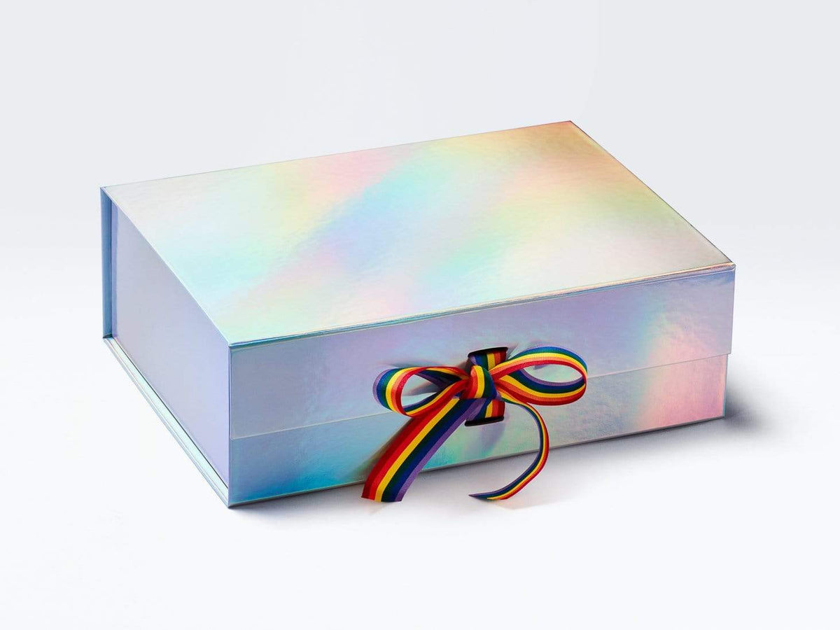 Rainbow A4 Deep Gift Boxes with changeable ribbon