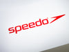 Red custom printed Speedo logo to lid of white gift box