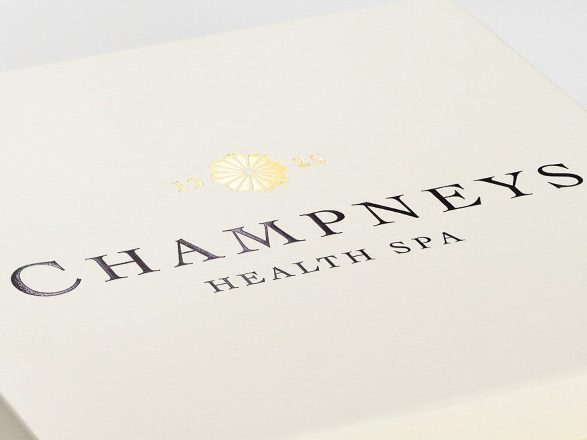 Ivory Gift Box with Custom 2 Colour Foil Printed Logo