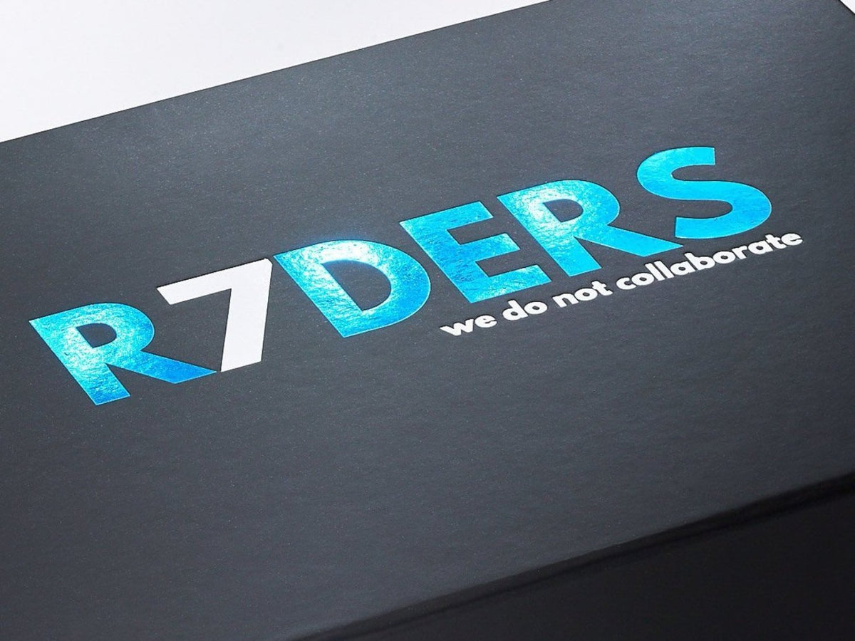 Black Gift Box with Custom Printed 2 Colour Foil Design