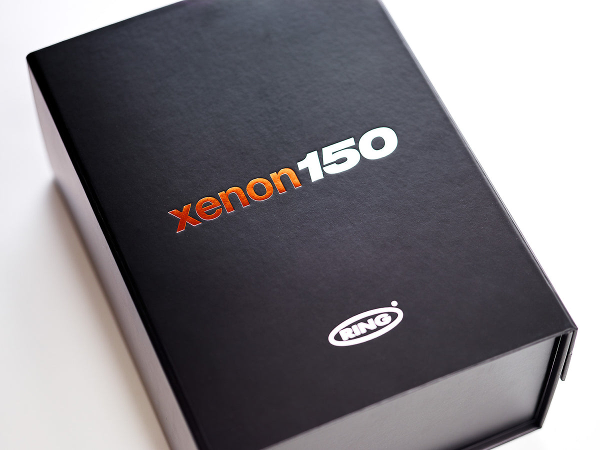 Black Gift Box with Custom Printed 2 Colour Foil Design