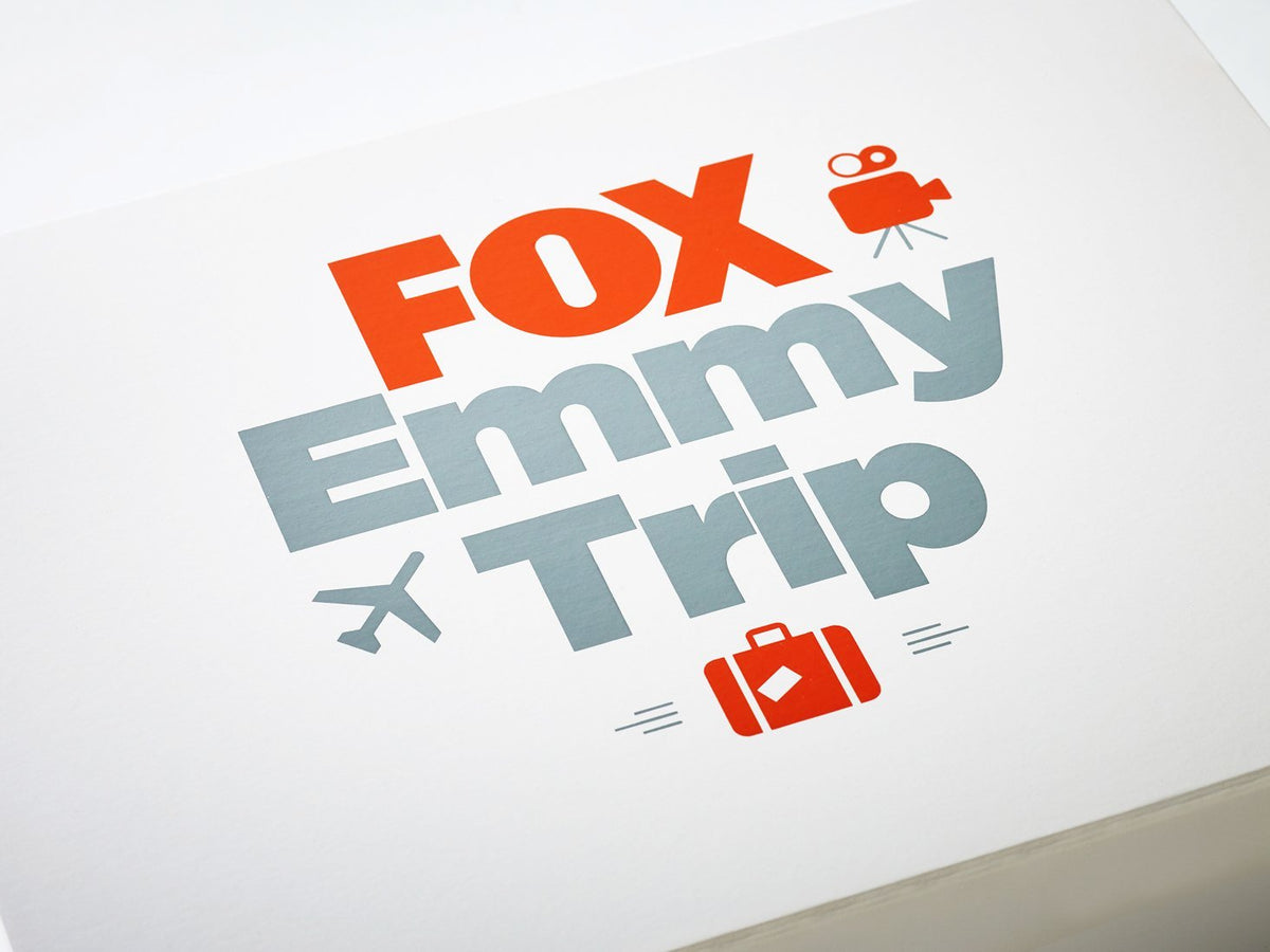 Custom two colour digital print to lid of white folding gift box