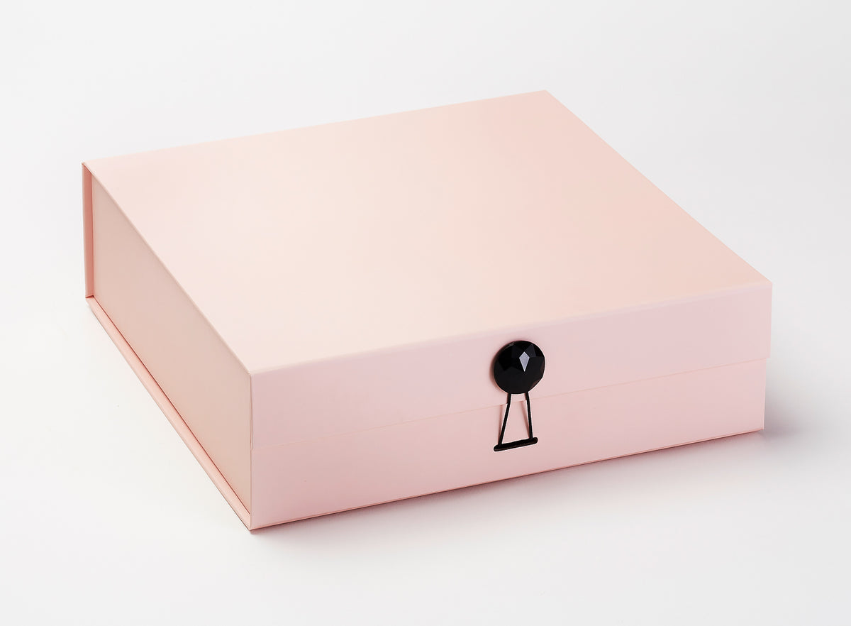 Black Diamond Gift Box Closure on Large Pale Pink