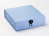 Black Gemstone Gift Box Closure Featured on Pale Blue Medium Gift Box