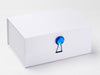 White A5 Deep Gift Box Featured with Tanzanite Decorative Gemstone Closure