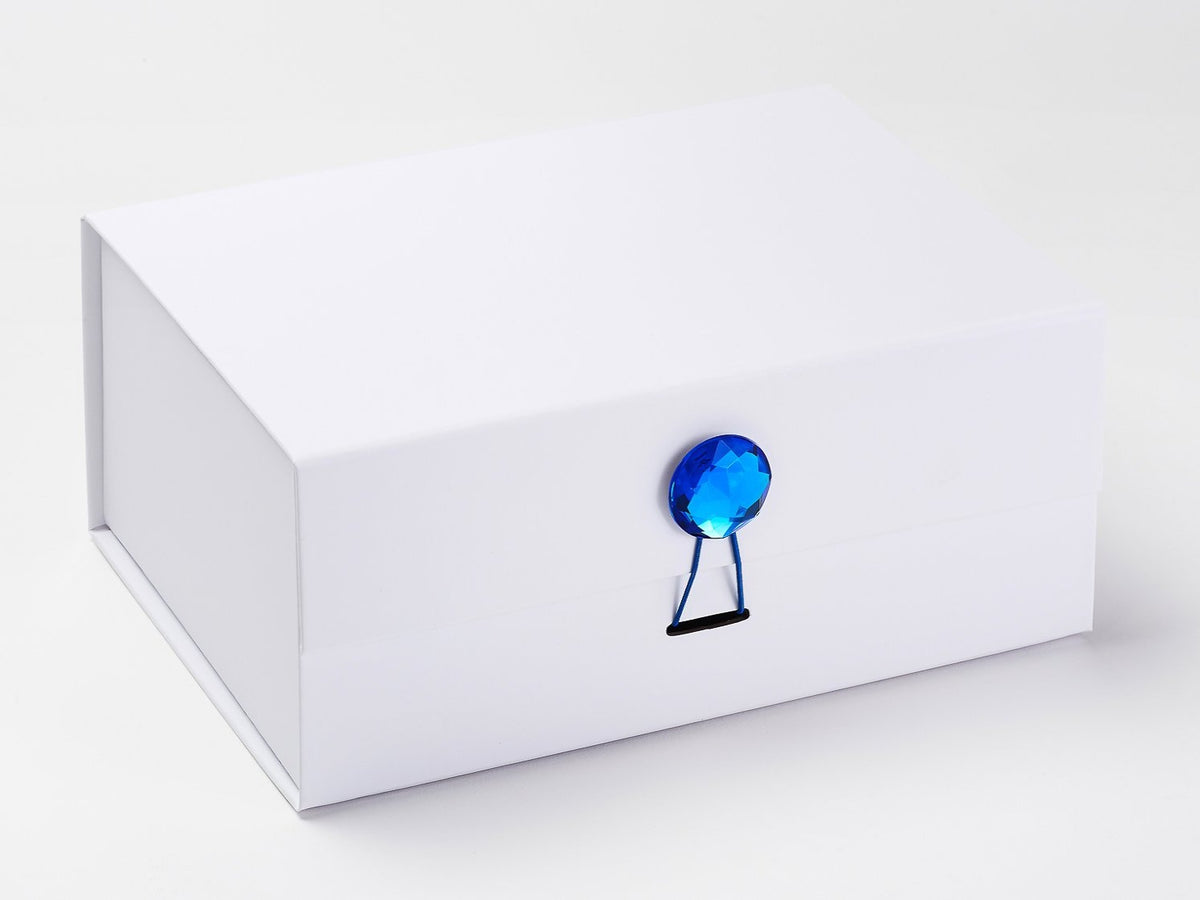 Tanzanite Gemstone Closure on White A5 Deep Gift Box