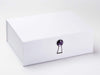 White A4 Deep Gift Box Featured with Amethyst Gemstone Decorative Closure