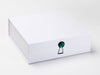 White  Large Gift Box Featured with Emerald Gemstone Closure