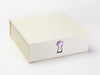 Purple Sapphire Gemstone Gift Box Closure Featured on Ivory Large Gift Box