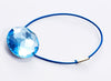 Aquamarine Gemstone Gift Box Closure Supplied with Blue Elastic Cord Loop