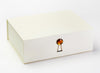 Brown Tourmaline Gemstone Gift Box Closure Featured on Ivory A4 Deep Gift Box
