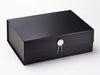 Black A4 Deep Gift Box Featuring Rainbow Crystal Gemstone Closure