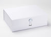 Rainbow Crystla Gemstone Gift Box Closure Featured on White A4 Deep Slot Gift Box