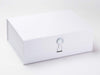 White A4 Deeo Gift Box Featured with Rainbow Crystal Decorative Closure