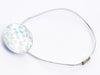Sample Rainbow Crystal Gemstone Gift Box Closure with Silver Elastic Cord Loop
