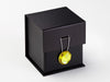 Black Small Cube Gift Box Featured with Yellow Diamond Gemstone Closure