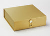 Citrine Gemstone Gift Box Closure Featured on Gold Large Gift Box