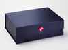 Pink Spinel Gemstone Gift Box Closure Featured on Navy A4 Deep Gift Box