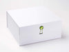 White XL Deep Gift Box Featured with Peridot Gemstone Closure