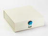 Ivory Medium Gift Box Featured with Blue Tourmaline Gemstone Closure