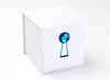Blue Tourmaline Gemstone Gift Box Closure Featured on White Large Cube Option 2