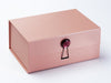 Rose Gold Gift Box Featured with Garnet Decorative Gemstone Closure