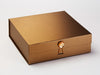 Morganite Gemstone Gift Box Closure Featured on Copper Large Gift Box