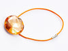 Morganite Decorative Gemstone Gift Box Closure with Orange Elastic Loop