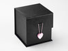Black Large Cube Gift Box Featuring Rose Quartz Heart Decorative Closure