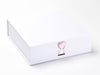 Rose Quartz Heart Gemstone Closure Featured on White Medium Gift Box