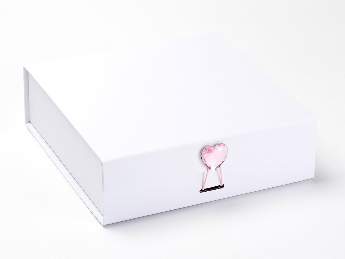 White Magnetic Box with Dusty Rose Ribbon – TwentyNine Creations