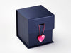 Navy Blue Gift Box Featuring Pink Spinel Heart Decorative Closure