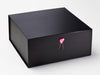 Pink Spinel Heart Gemstone Gift Box Closure Featured on Black XL Deep Gift Box