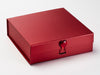 Red Gift Box Featuring Red Ruby Heart Gemstone Closure