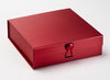 Ruby Heart Gemstone Gift Box Closure featured on Red Medium Gift Box