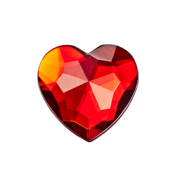 Red Ruby Heart Gemstone Gift Box Closure