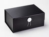 Black A5 Deep Gift Box Featured with White Gloss Dome Decorative Closure