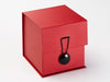 Red Large Cube Goft Box Featured with Black Gloss Dome Closure