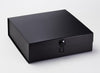 Black Gloss Smooth Dome Decorative Gift Box Closure Featured on Large Black Gift Box