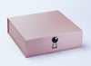 Black Gloss Smooth Decorative Closure Featured on Rose Gold Large Gift Box