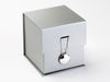 Silver Metallic Dome Closure Featured on Silver Large Cube Gift Box