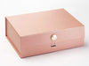 Rose Gold A4 Deep Gift Box Featuring Pearl Dome Decorative Closure